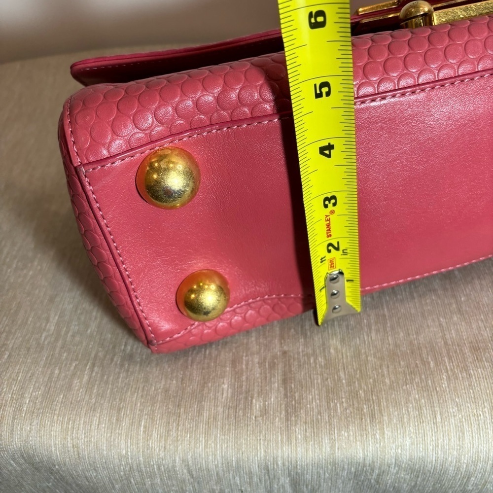 ANNA TOSANI Bubble Gum Pink Satchel Handbag with Many Pockets Main Compartment - Picture 7 of 16